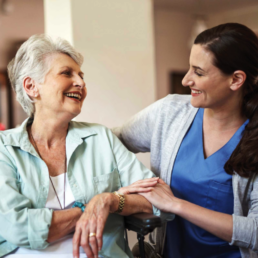 Nurse giving care to patient