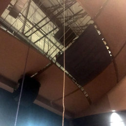 cluster hung pre-cloud being installed in the State Fair State College auditorium during renovation