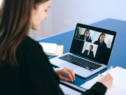 Image of a lady on a video conference call