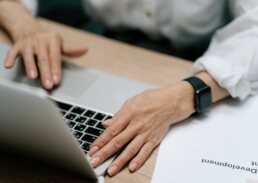 Woman working from her laptop