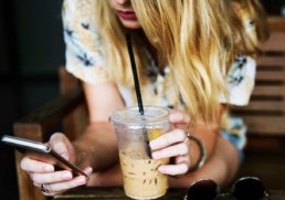 Woman drinking coffee